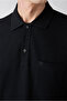 Non-Curling Polo Collar Regular Fit Cotton T-Shirt with Pockets and Ribbed Detail - 3