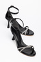 Cross Stone Embroidered Black Evening Dress Shoes - 5