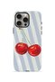 iPhone 15 Pro Max Vorian Dual Layer Case Cherry Blue Stripe