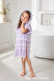 Cotton Children's Bathrobe Poncho Peshtemal 100% Cotton Beach Towel Lilac