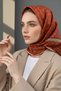 100% Twill Silk Monogram Patterned Tan - Beige Colored 90X90 Scarf Planting Shape: Hand Sewing - 6