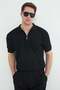 Half Zip Polo Collar Knitwear T-Shirt
