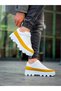 Kb-056 kuback white yellow detailed white high sole daily sports shoes - 4