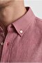 Ds Groom Slim Fit Burgundy Dobby Button Collar Cotton Shirt - 2