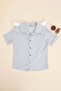 Boy's Shirt with Folded Sleeves and Buttons - 2