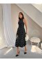 Premium Polka Dot Halter Neck Midi Dress Stylish and Elegant Design - 2