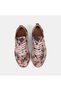Women's Beige Lace-Up Suede Sneakers with Colorful Print Detail - 7