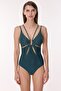 5147 Green Staple Embroidered Swimsuit