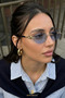 Cartiess Unisex Ellipse Blue Gold Framed Ultra Light Uv400 Filtered Sunglasses - 2