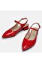 Large Size Women's Shoes with Open Back 4cm 41-42-43-44-Red Patent Leather - 4