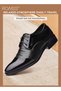 Men Formal Business Leather Shoes Men Pointed Leather Shoes with Anti-slip Sole and Lace-up Design S - 2