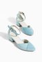 Liora Duo Baby Blue Genuine Leather & Suede Women's Short Heeled Shoes with Ankle Strap, Sizes 34-43 - 5