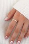 Gold Color Pearl Stone 2-Piece Adjustable Women's Ring Set - 4