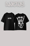 Ac Dc Design Back Printed Cotton Black Oversize T-Shirt