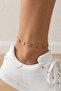 Women's Colorful Zircon Stone Heart Gold Anklet - 4