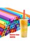 Colored Drinking Straws Gelatinous Disposable 100 Pieces - 6