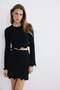 Crew Neck Knitwear Black Blouse - 7