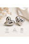 Shiny Heart Sparkling Steel Earrings