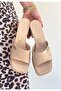 Women's Slippers Beige Patent Leather Daily Miyon - 3