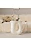 Modern Side Table 45x45x33 cm Magnesium Oxide Decorative Stool – White