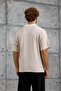 Men's T-Shirt Dp Rising Print Tricot Cream Oversize Printed Polo Neck Tricot - 4