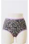 Leopard Gray Patterned High Waist Women's Panties 4 Pieces - 3