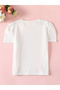 Heart Print Round Neck Short Sleeve T-Shirt - 3