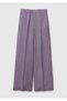 Women's Dark Gray 100% Linen Palazzo Trousers with Side Pockets and Elastic Waist at the Back