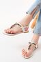 Zri̇n-1110 Premium White Multi-Stone Women's Flip-Flop Sandals - 3