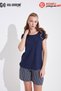 29154 Premium Women's Striped Short Sleeve Relaxed Fit Shorts Pajama Set - 2