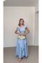 Ruffled Long Dress with Belt