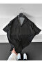 Cuban Collar Black Pinstripe Efil Efil Alaçatı Shirt - 3