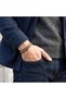 💎   Premium Yellow Steel Chain Braided and Leather Men's Bracelet 31834B24D4 - 21 cm - 2