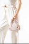 Women's Oval Design Gold Detail Heart Charm Gift Adjustable Strap Hand Shoulder Crossbody Bag Powder