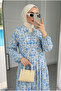 Women's Premium Modal Fabric Floral Patterned Long Hijab Dress