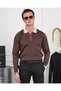 Cotton Lycra Collar Stripe Detailed Slim Fit Zipper Detailed Knitwear Sweater - 2