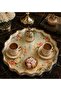 Luxury Glass Surface Presentation Tray 38 cm - Tea and Coffee Serving Tray - Decorative Round Tray with Gold Detail - 2
