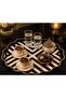 Luxury Glass Surface Presentation Tray 38 cm - Tea and Coffee Serving Tray - Decorative Round Tray with Gold Detail - 2