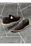 Brown Genuine Leather Buckle Loafer Shoes - 4