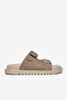 Women's Beige Suede Comfortable Double Buckle Non-Slip Slippers - 5