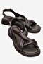 Frand Brown Genuine Leather Cross-Strap Women's Sandals