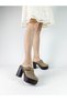 Beige Suede Thick Heel High Platform Sole Women's Slippers Thick Heel Slippers - 2