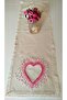 100% Handmade Embroidered Vintage Laced Natural Linen Fabric Heart Themed 30X90 cm Runner - 5