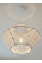 Modern Lighting, Single pendent, Light, Bamboo pendent, White Color, 100x30x17 cm, Suitable for bedroom and living room, Adjustable height - 3