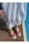White Skin (James) Zebra Butterfly Detail Women's Sandals - 5