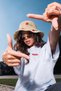 Women's Straw Bucket Hat Rosalia Bloom with Red Flower Detail – Summer, Lightweight, and Stylish - 3