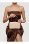Beige Color Z.A.R.A. Satin Crystal Stone Embroidered Chain Women's Evening Dress Bag Wedding Engagement Graduation