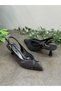 Black Stone Mesh Heeled Shoes