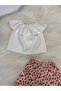 Baby Girl 2-Piece Set Crispy Floral Patterned Shorts & White Madonna Collar Blouse Set - 6