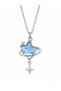 Star Detailed Women's Necklace with Blue Opal Appearance, Stylish Gift Necklace - 3